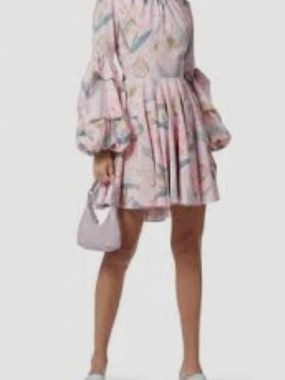 Playful Pink Printed Long-Sleeve Mini Dress